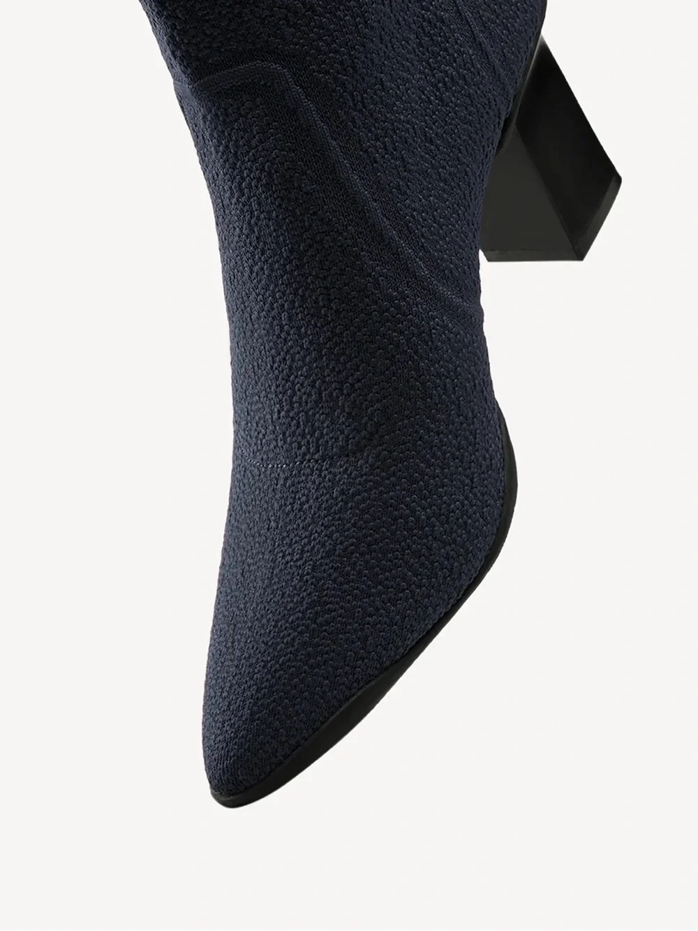 Cozy Island Textured Knee high Knit Boots in Navy